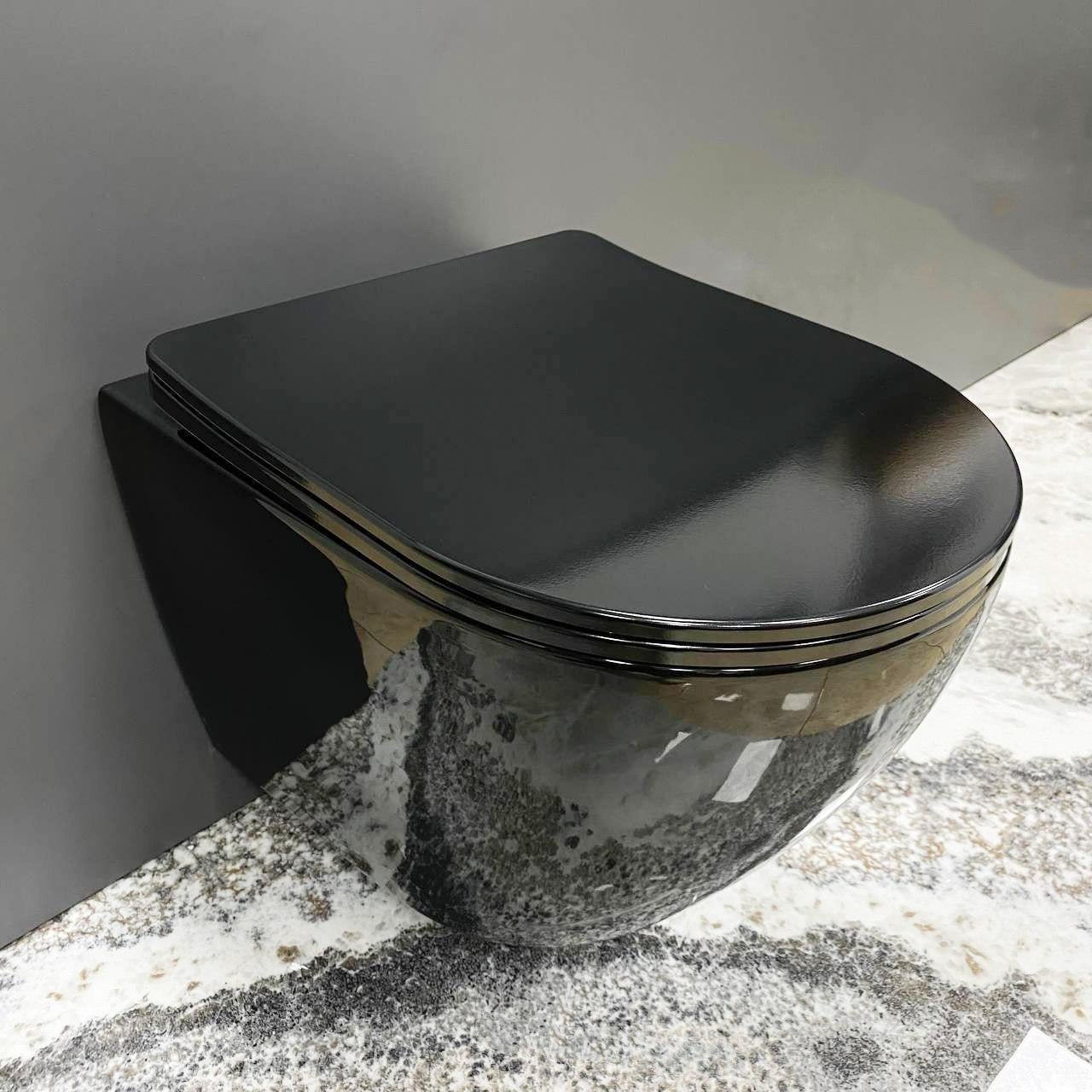 Унитаз подвесной VBI Vulcano Black Glossy (2808389160)