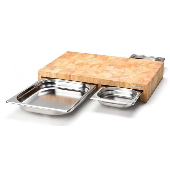 Доска разделочная Continenta с 3-мя выдвижными ящиками каучуковое дерево 50х32,5 см (2496526)