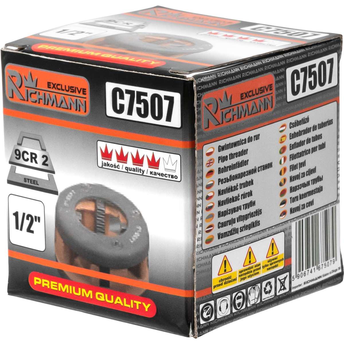Плашка-клуп для нарезания резьбы на трубах Richmann C7507 1/2" 12,7 мм (C7507) - фото 2 Плашка-клуп для нарезания резьбы на трубах Richmann C7507 1/2" 12,7 мм (C7507) - фото 2