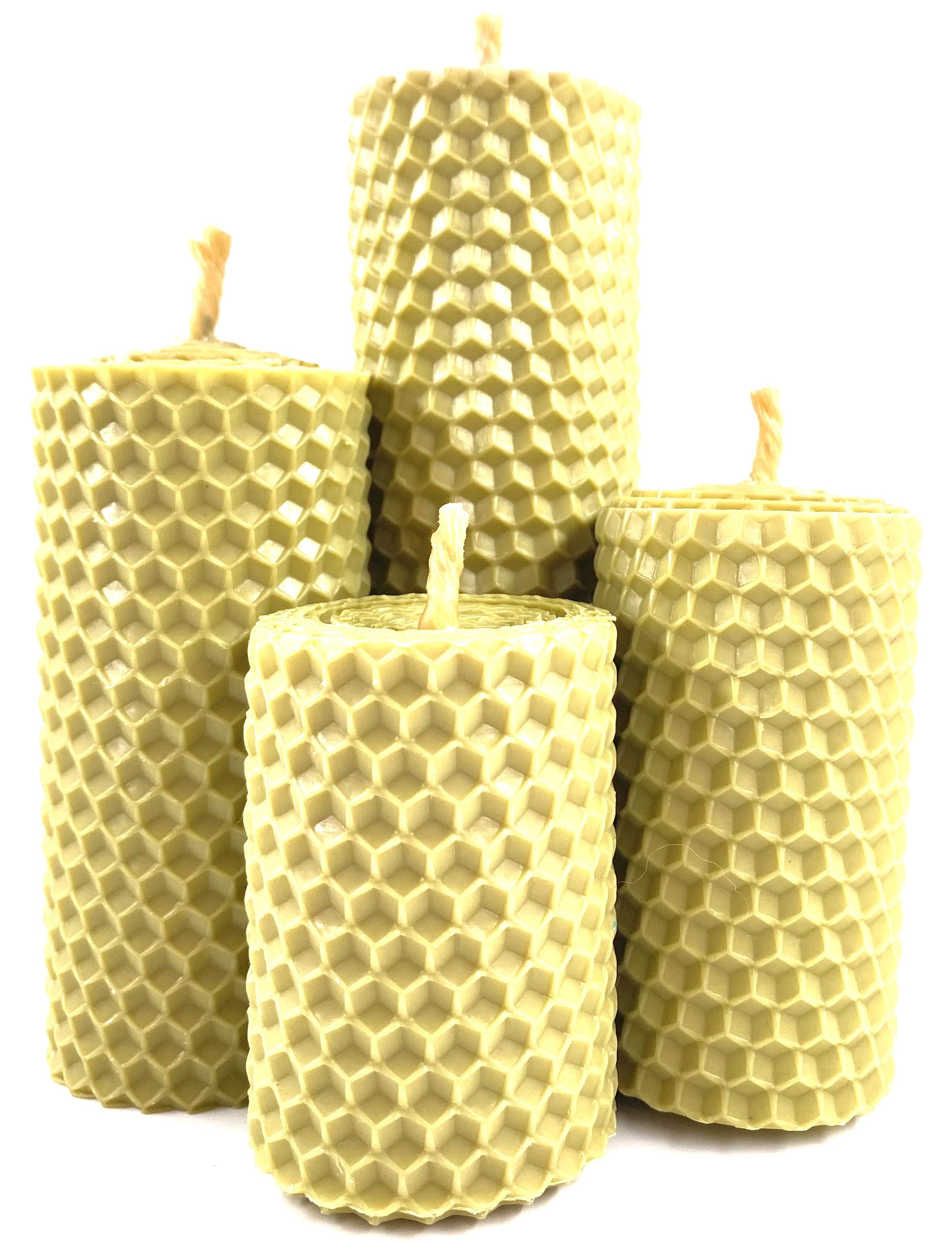 Набор 4-х декоративных свечей из натуральной вощины Оливковый (1579)