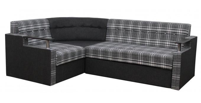 Диван кутовий Garnitur.plus Елегант 95х250х100 см Сіро-чорний (DP-401)