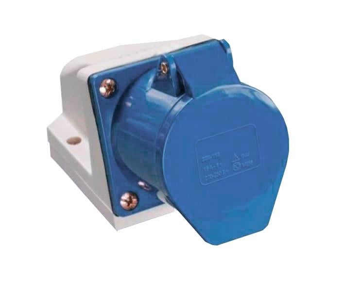 Розетка стационарная TechnoSystems 2Р+PЕ 16А 220В IP44 (5500406)