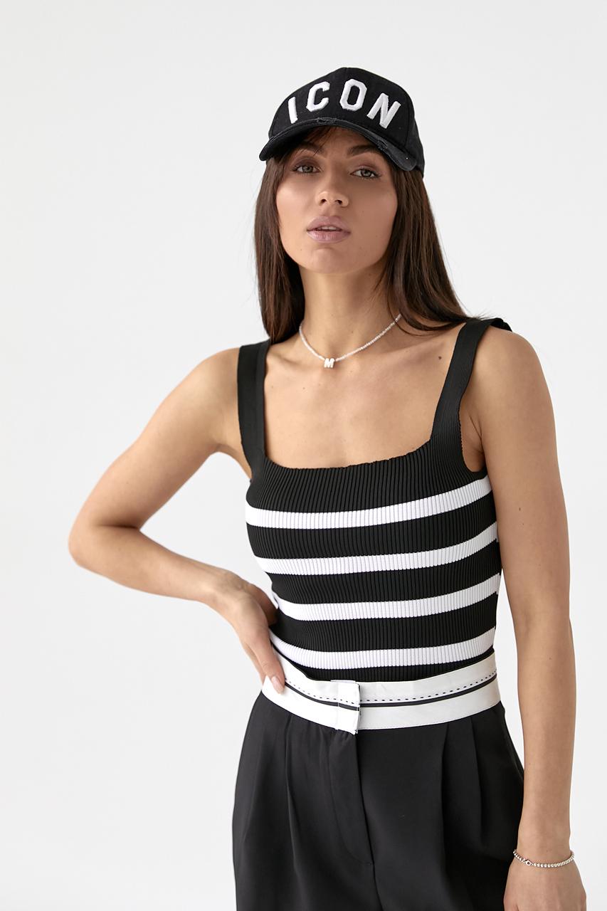 Кроп-топ женский на широких бретелях S Черный (10056994)