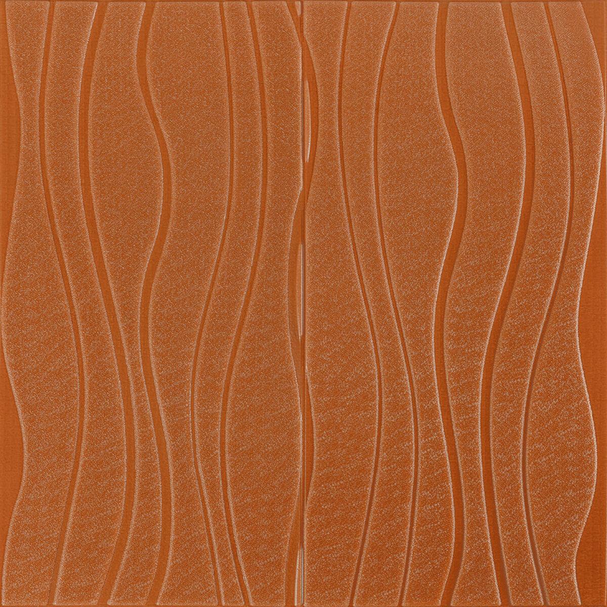 Панель самоклеящаяся декоративная настенно-потолочная 3D волны 366 700x700x7 мм Коричневый (SW-00000849)