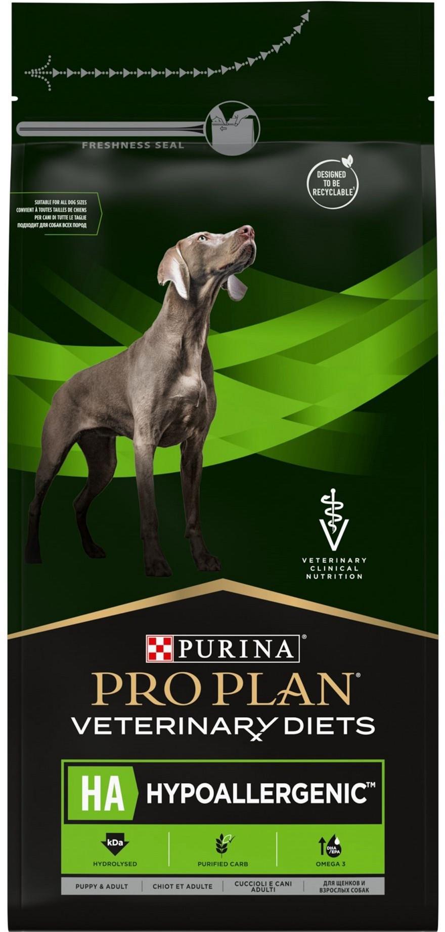 Сухой корм для собак при пищевой аллергии Purina Pro Plan Veterinary Diets HA Hypoallergenic 1.3 кг (7613287777072) - фото 2