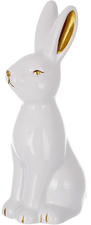 Статуэтка декоративная фарфоровая Кролик с золотыми ушами 18 см
