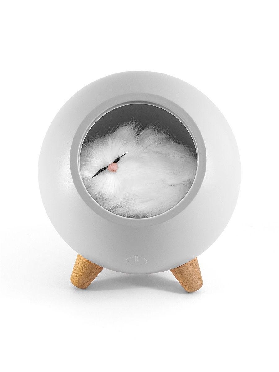 Светильник ночник с регулировкой яркости Котик в домике Белый (19654/б) Светильник ночник с регулировкой яркости Котик в домике Белый (19654/б)