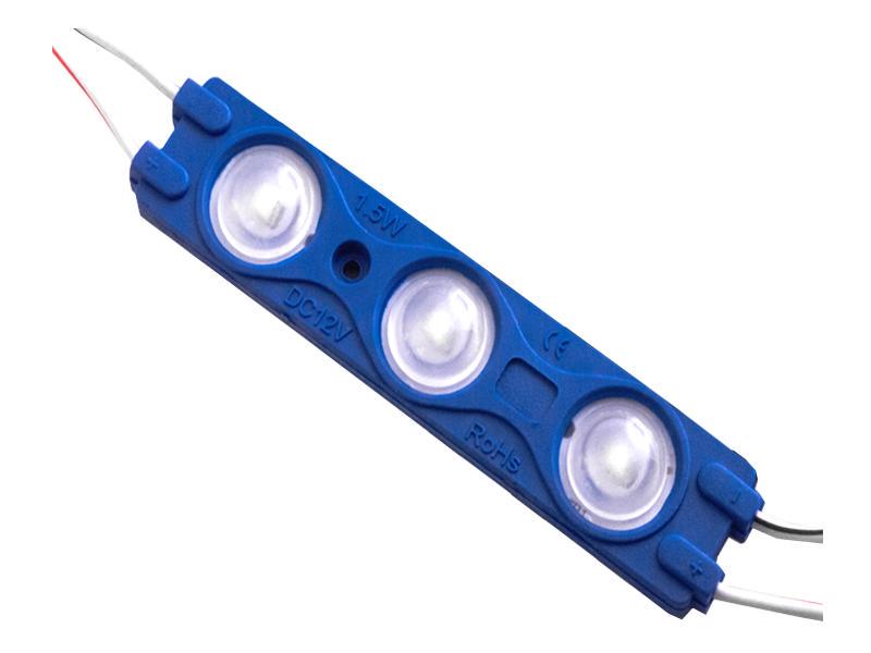 Модуль світлодіодний LEDUA 2835-3smd 12V IP65 1,5 Вт з лінзою Синій (1608) - фото 1 Модуль світлодіодний LEDUA 2835-3smd 12V IP65 1,5 Вт з лінзою Синій (1608) - фото 1