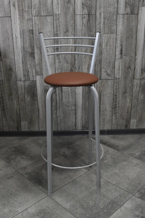 Барний стілець металевий 35х108 см Коричневий/Білий (28374127)