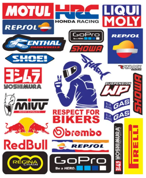 Комплект виниловых наклеек Мир Мотоспорта 20х30 см