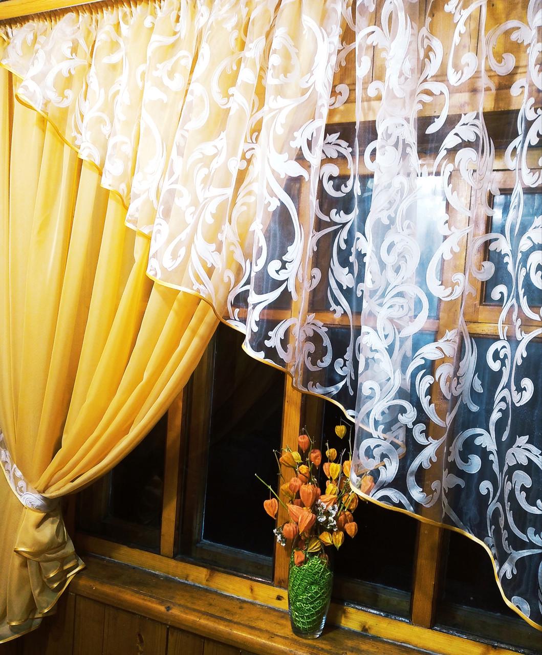 Шторы Анжелика вензель левая Песочный (1068230809) - фото 2 Шторы Анжелика вензель левая Песочный (1068230809) - фото 2