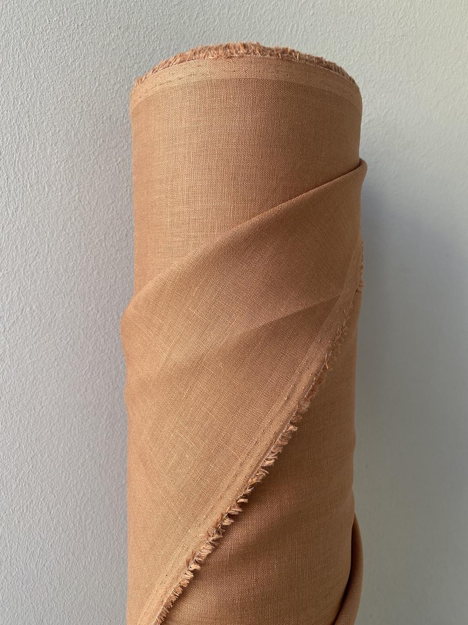 Ткань рубашечно-платьевая LINEN PLUS 100% лен натуральная 143 см 563/1224 Коричневый - фото 1