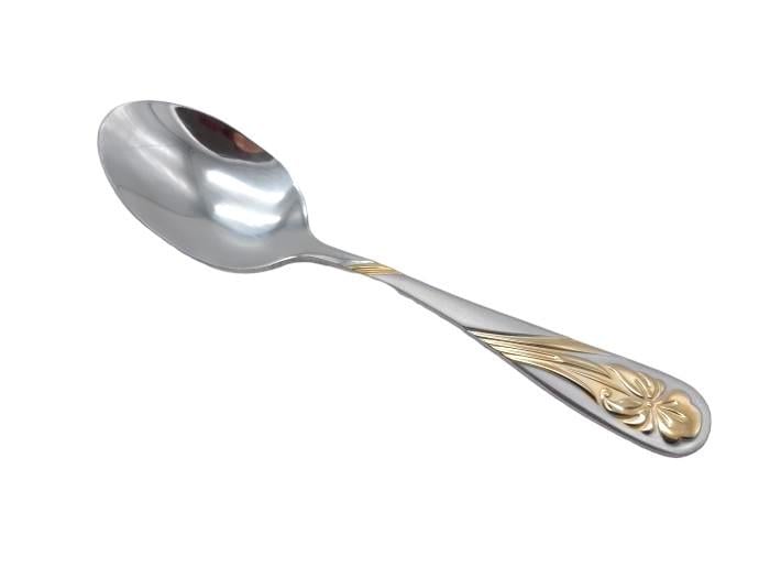 Ложка чайная Ирис нержавеющая сталь 13,5 см 6 шт. Матовый с позолотой (17590) Ложка чайная Ирис нержавеющая сталь 13,5 см 6 шт. Матовый с позолотой (17590)