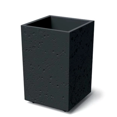 Горшок пластиковый на роликах Sierra Square High Beton Effect 38,5х38,5 см Черный бетон (DSIH400E-B411)