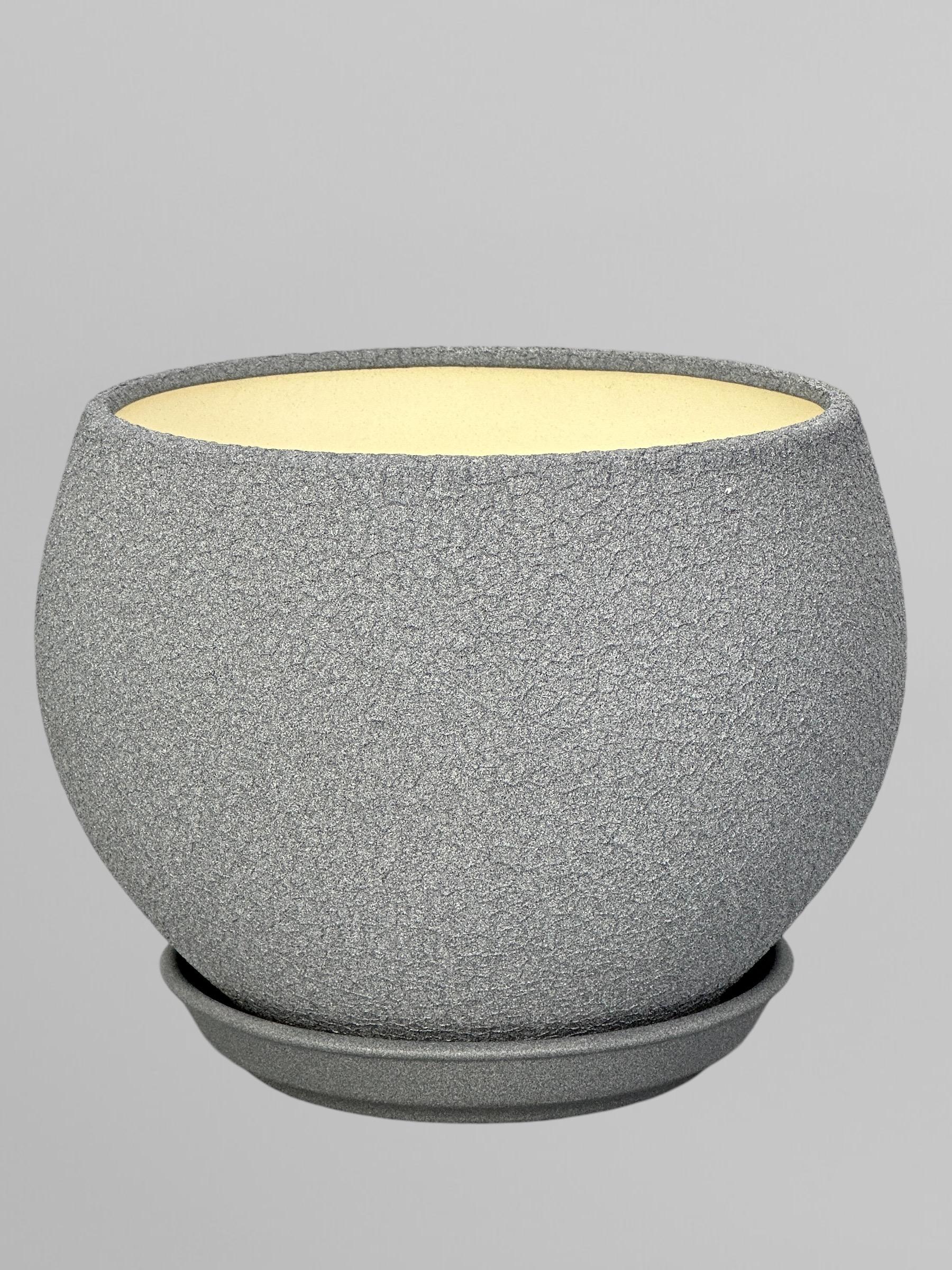 Горщик для квітів керамічний Куля шовк 4,1 л Сірий (Г02006) - фото 2 Горщик для квітів керамічний Куля шовк 4,1 л Сірий (Г02006) - фото 2