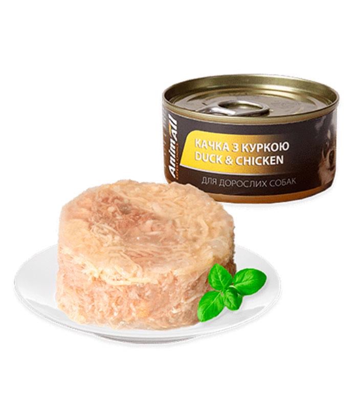 Корм влажный для собак AnimAll утка с курицей в желе 195 г (173968)