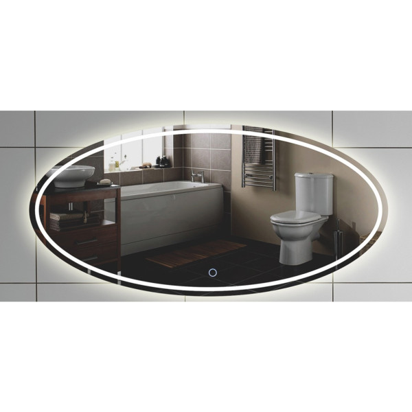 Зеркало настенное овальное для ванной комнаты Insana 165 с LED-подсветкой 90х70 см (А0047424)