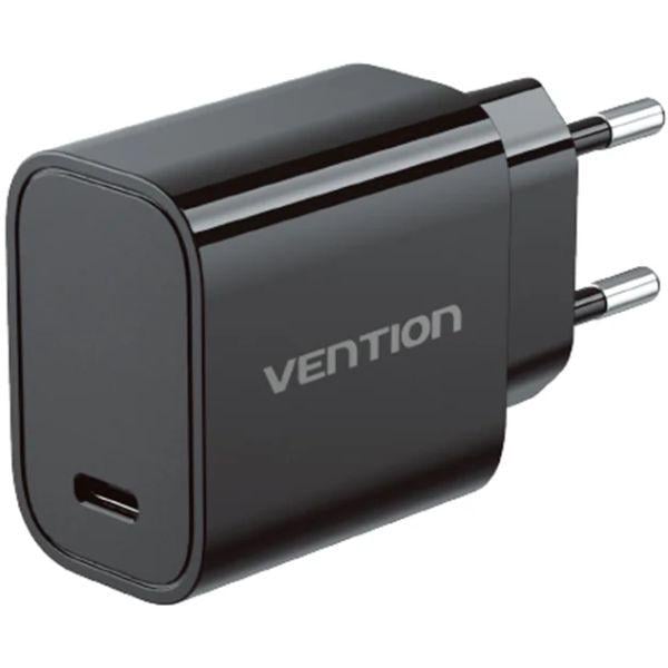 Зарядное устройство Vention 30W USB-C с кабелем Type-C 1 м Black (G18B0-EU) Зарядное устройство Vention 30W USB-C с кабелем Type-C 1 м Black (G18B0-EU)