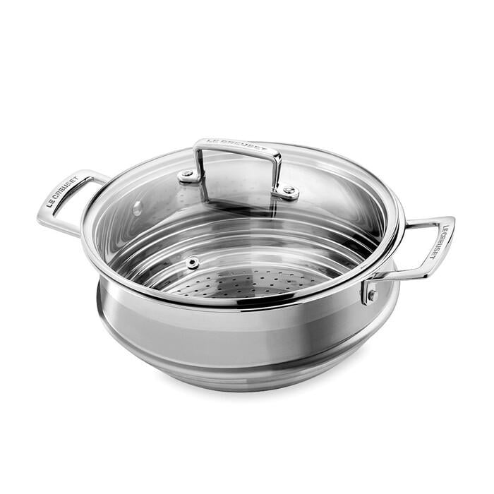 Паровая вставка Le Creuset Metal со стеклянной крышкой 24 см Паровая вставка Le Creuset Metal со стеклянной крышкой 24 см