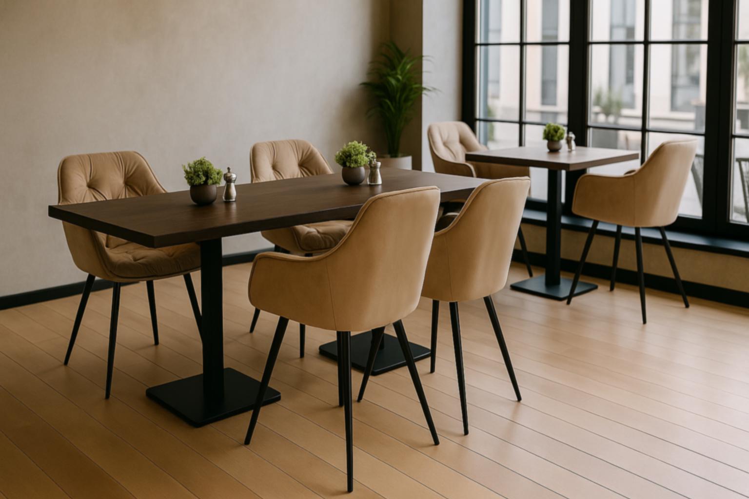 Комплект обідніх стільців Аріс М-65 6 шт. з підлокітниками велюр 860x580x590 мм Капучино/Чорний