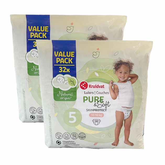 Подгузники детские Kruidvat Pure & Soft 5 10-16 кг 64 шт. (94005140)