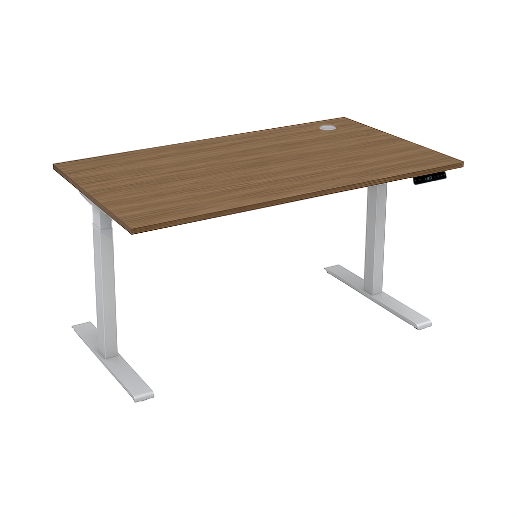 Стіл Almant з електричним регулюванням висоти двомоторний Сірий/Дуб Урбан Кавовий (69902СірДук)