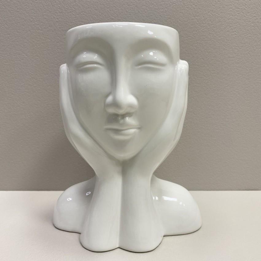 Ваза керамічна BonaDi 733-708 Face 20,3 см Білий (2200668003)