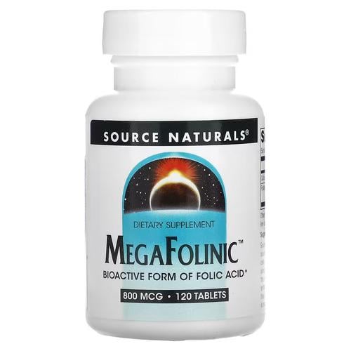 Фолиевая кислота B-9 Source Naturals MegaFolinic 800 mcg 120 табл. (SNS-02028)