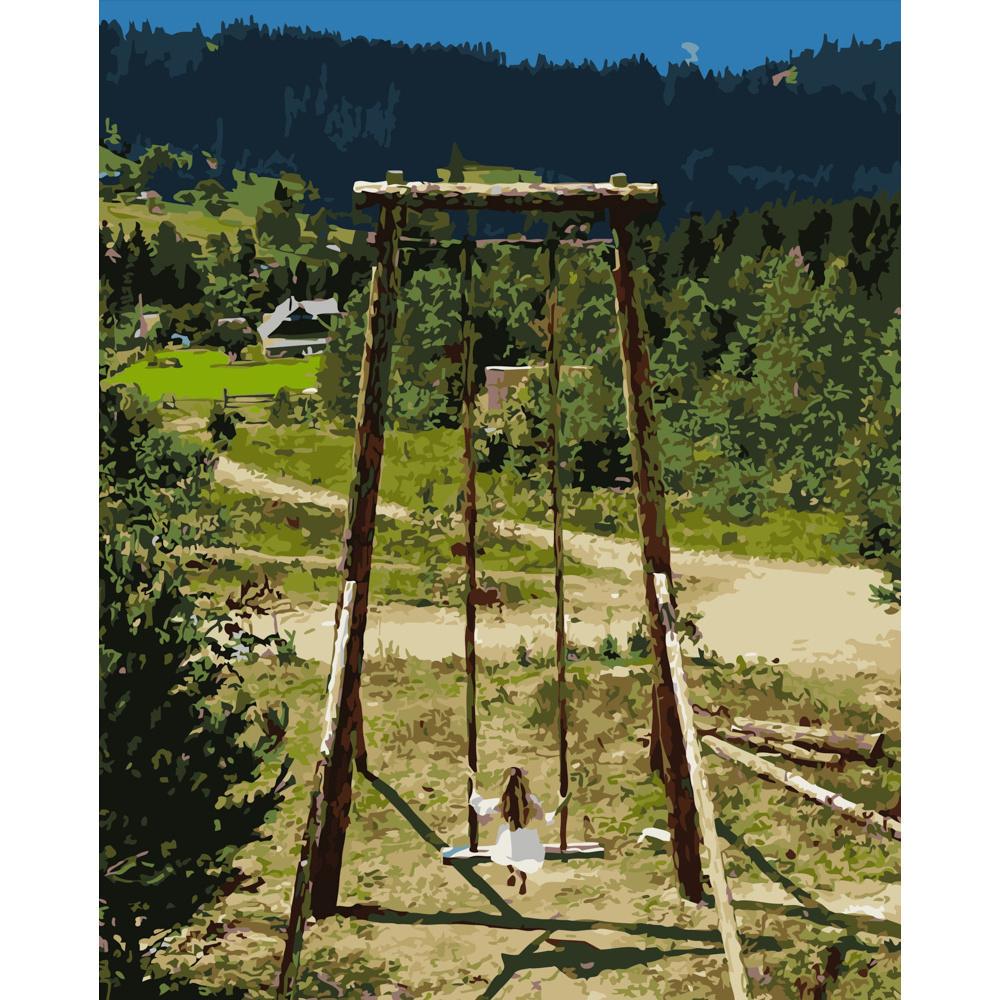 Картина по номерам Strateg Премиум Качели в Карпатах 40x50 см (GS514)