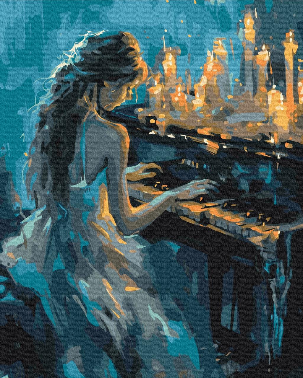 Картина за номерами Піаністка BrushMe BS54069 полотно на підрамнику 40x50 см (2257031082)