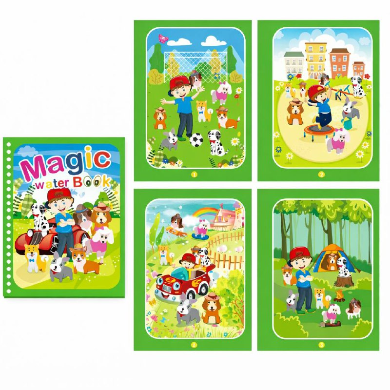 Раскраска водная многоразовая с маркером 80845 Приключения с домашними питомцами (1799507884)