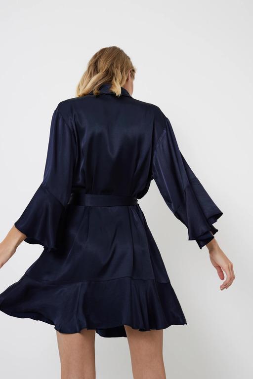 Халат жіночий атласний Aruelle S Темно-синій (36765-8-187) - фото 2