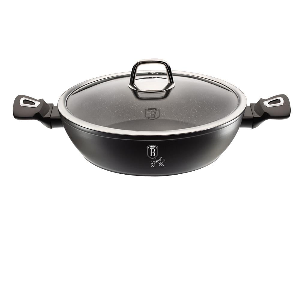 Сотейник Berlinger Haus Black Silver Collection с крышкой из жаропрочного стекла алюминий для любых плит 28 см 3,8 л Черный (2305502216)
