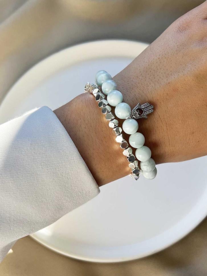 Набор браслетов ангелит и гематит (5231)