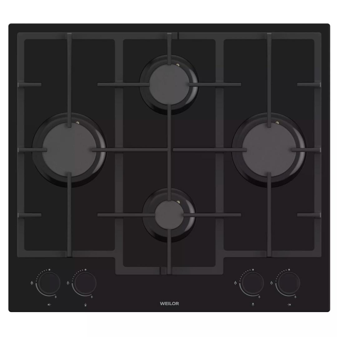 Варочная поверхность газовая на стекле WEILOR GG 654 Black (5905538402317)