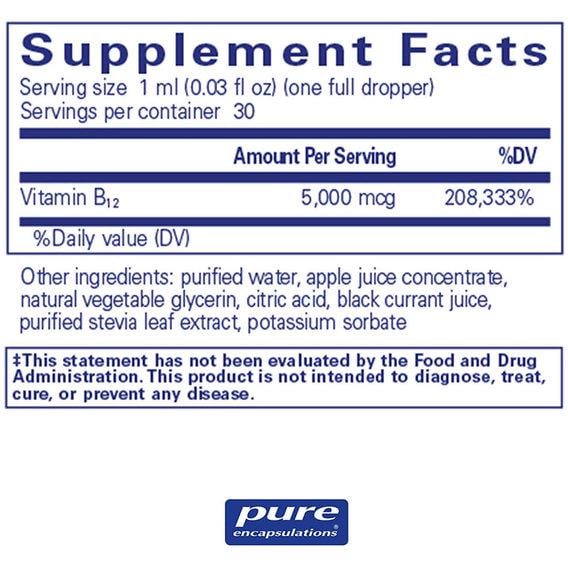 Метилкобаламін Pure Encapsulations B12 5000 liquid 30 мл - фото 2