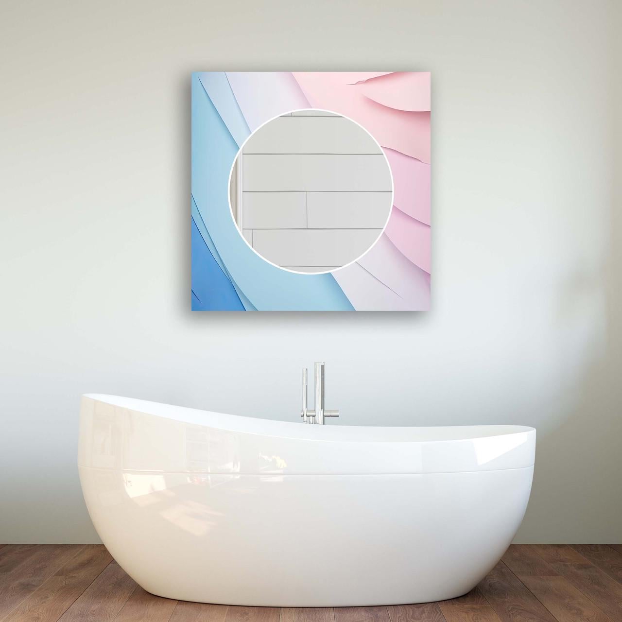 Зеркало на стену NovellaPrint с рисунком волны квадратное 70х70 см (2017.5) Зеркало на стену NovellaPrint с рисунком волны квадратное 70х70 см (2017.5)