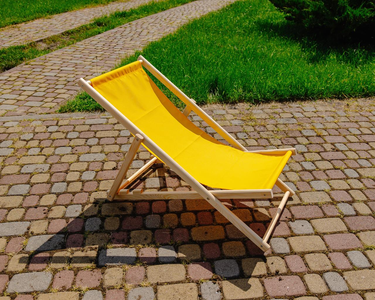 Шезлонг для дачи тканевый XRmaster Желтый (0001493) - фото 4