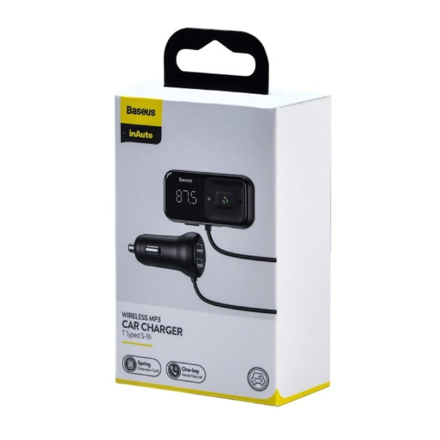 ОЗУ з FM-модулятором BASEUS T Shaped S-16 Bluetooth MP3 Player Black (CCMT000201) - фото 2 ОЗУ з FM-модулятором BASEUS T Shaped S-16 Bluetooth MP3 Player Black (CCMT000201) - фото 2