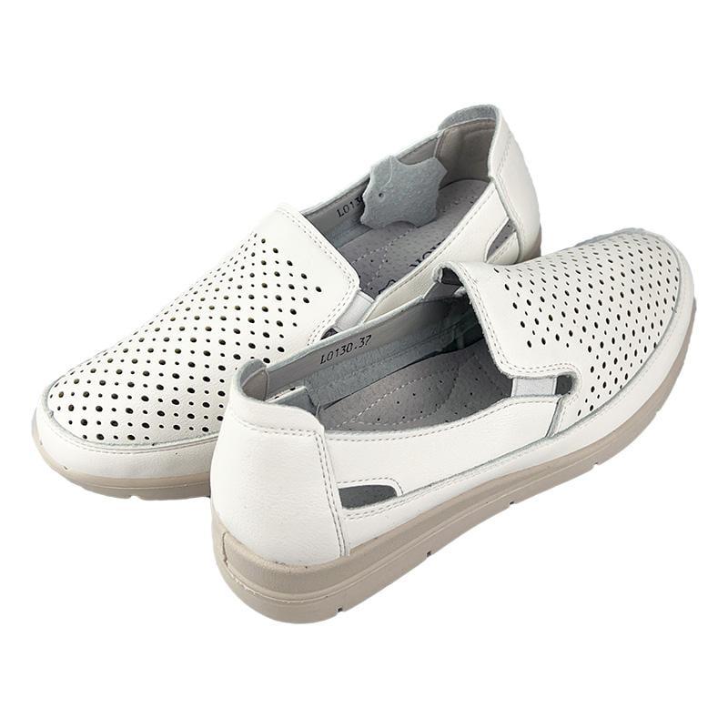 Мокасины женские перфорированная кожа 10130 р. 40 25,5 см Белый - фото 3 Мокасины женские перфорированная кожа 10130 р. 40 25,5 см Белый - фото 3