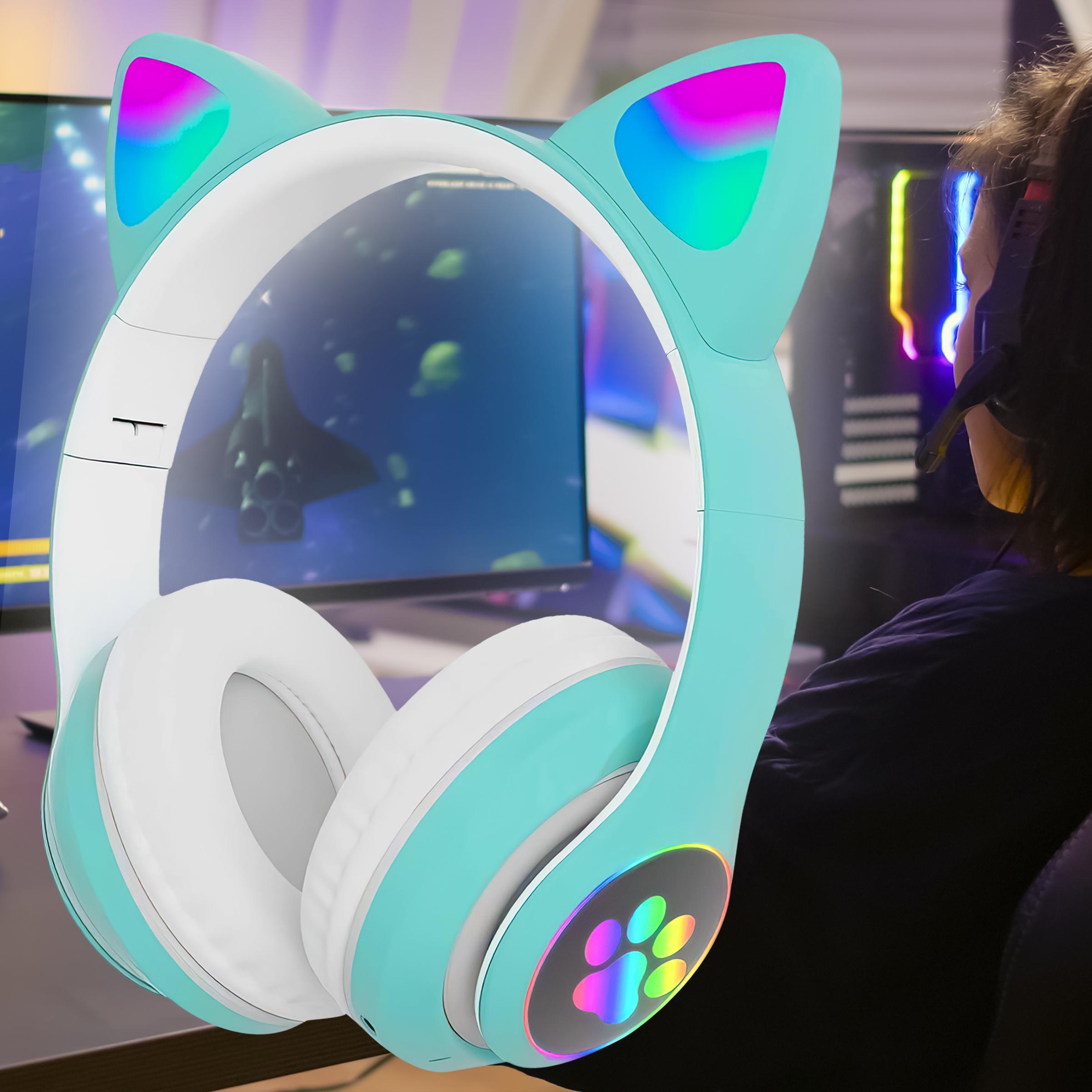 Навушники бездротові TWS Cat STN-28 Bluetooth з котячими вушками Бірюзовий - фото 2 Навушники бездротові TWS Cat STN-28 Bluetooth з котячими вушками Бірюзовий - фото 2