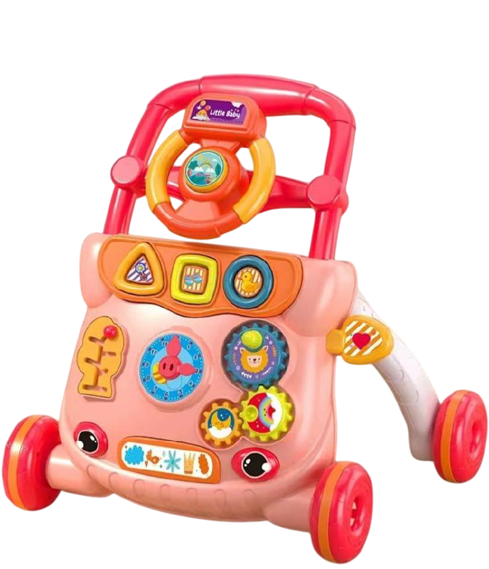 Ходунки-каталка дитячі Fun Game 888Q Перші кроки з кермом Рожевий (2528183785)