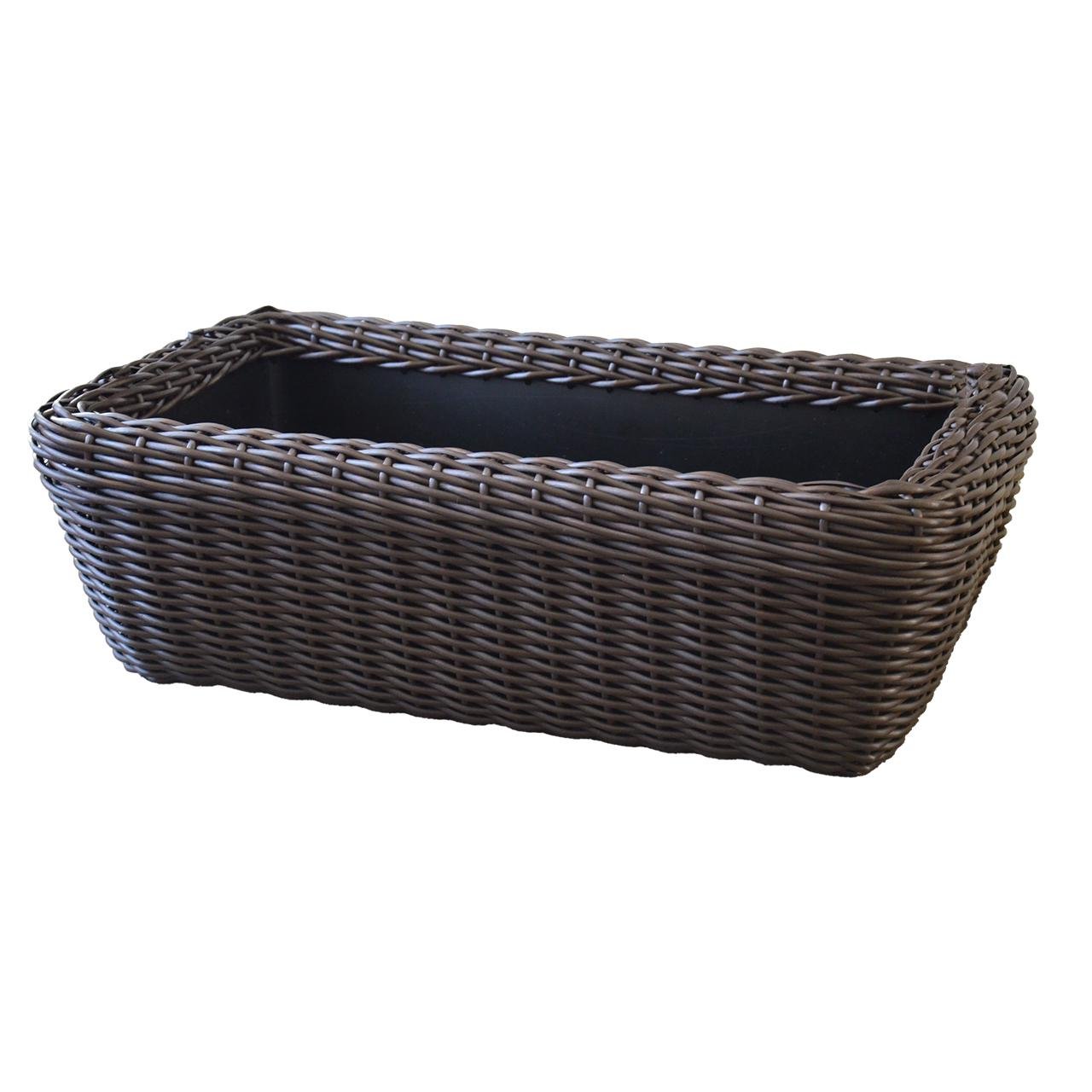 Кашпо прямокутне для рослин та квітів з штучного ротангу/ручної роботи 45 л Білий венге (12354573) - фото 6 Кашпо прямокутне для рослин та квітів з штучного ротангу/ручної роботи 45 л Білий венге (12354573) - фото 6