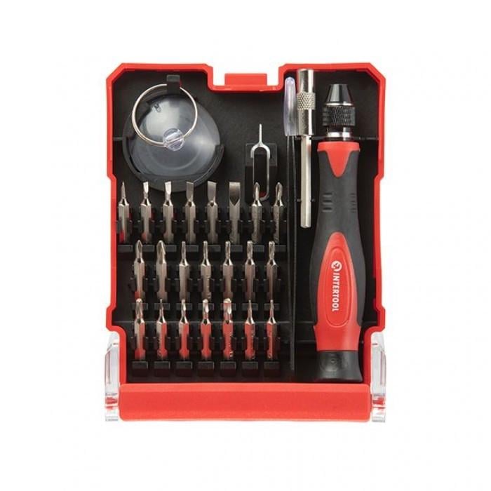 Викрутка прецизійна INTERTOOL VT-3336 Cr-V з комплектом насадок 29 од. (2052180829)