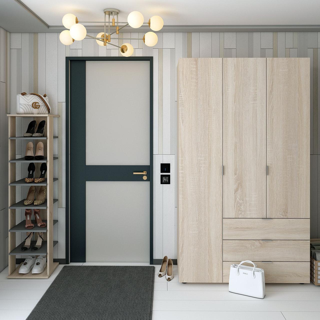 Полиця для взуття Doros Паоло 38,4х38,4х153,4 см Дуб сонома/Графіт (DRS-011438) - фото 9