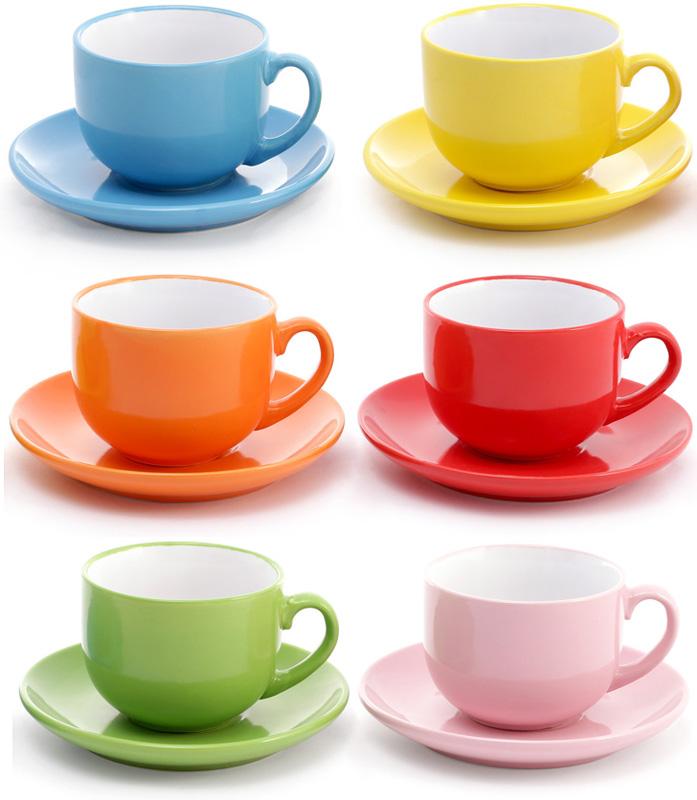 Чайный набор Яркий микс 6 чашек 250 мл с блюдцами (BD-344-098)