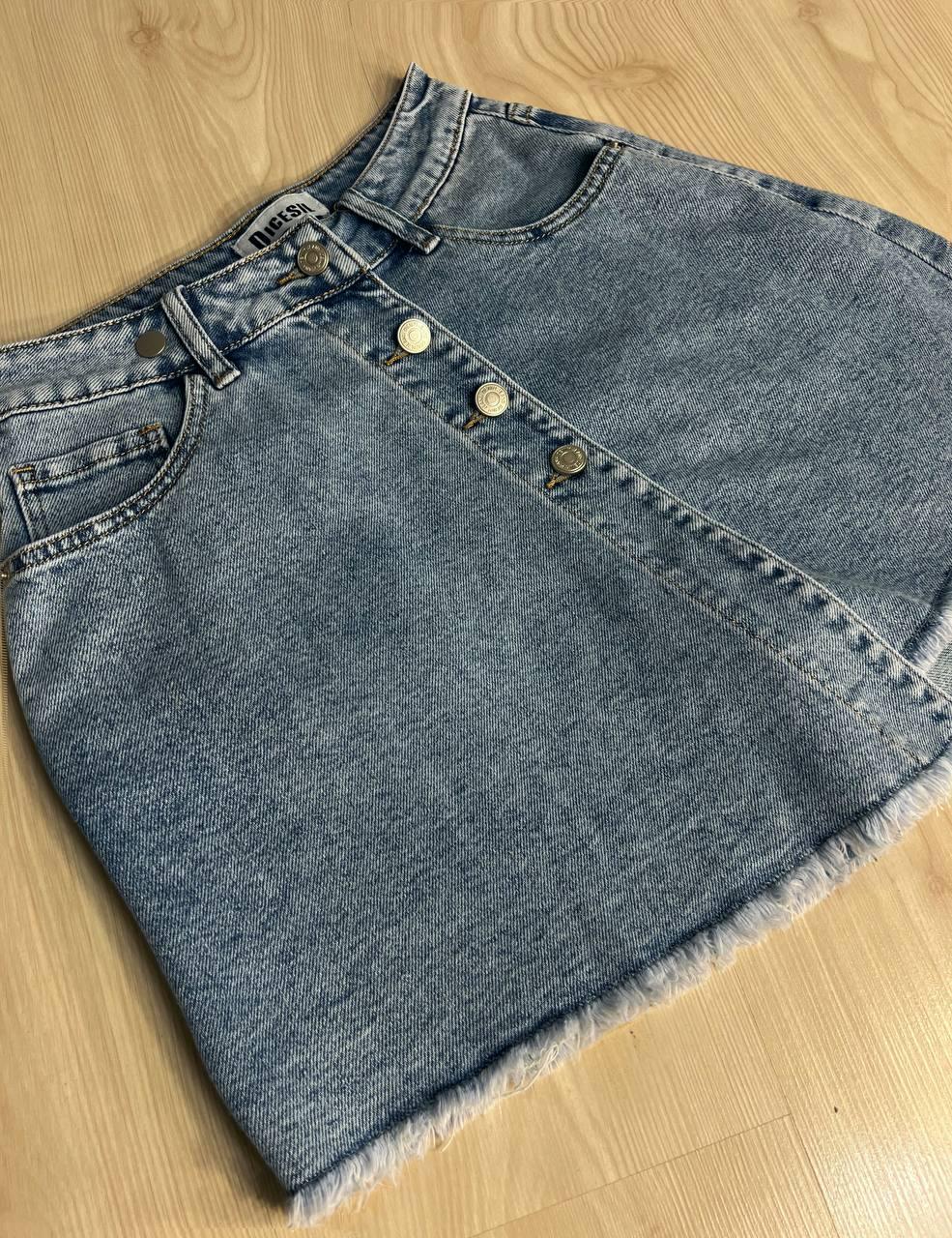 Шорты юбка женские Dicesil 6003 джинсовые на запах пуговицы короткие р. 32 Голубой (4220) - фото 4 Шорты юбка женские Dicesil 6003 джинсовые на запах пуговицы короткие р. 32 Голубой (4220) - фото 4