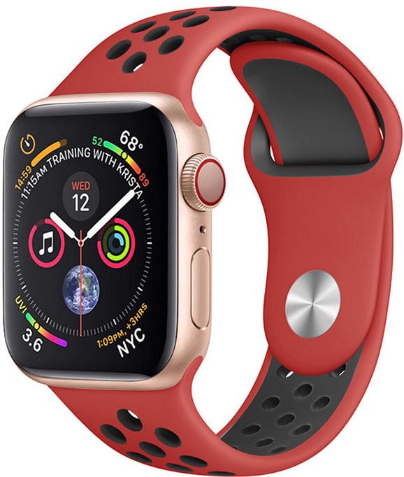 Силиконовый ремешок Band Nike Sport Series for Apple Watch 38/40/41mm, Red Black (HC)