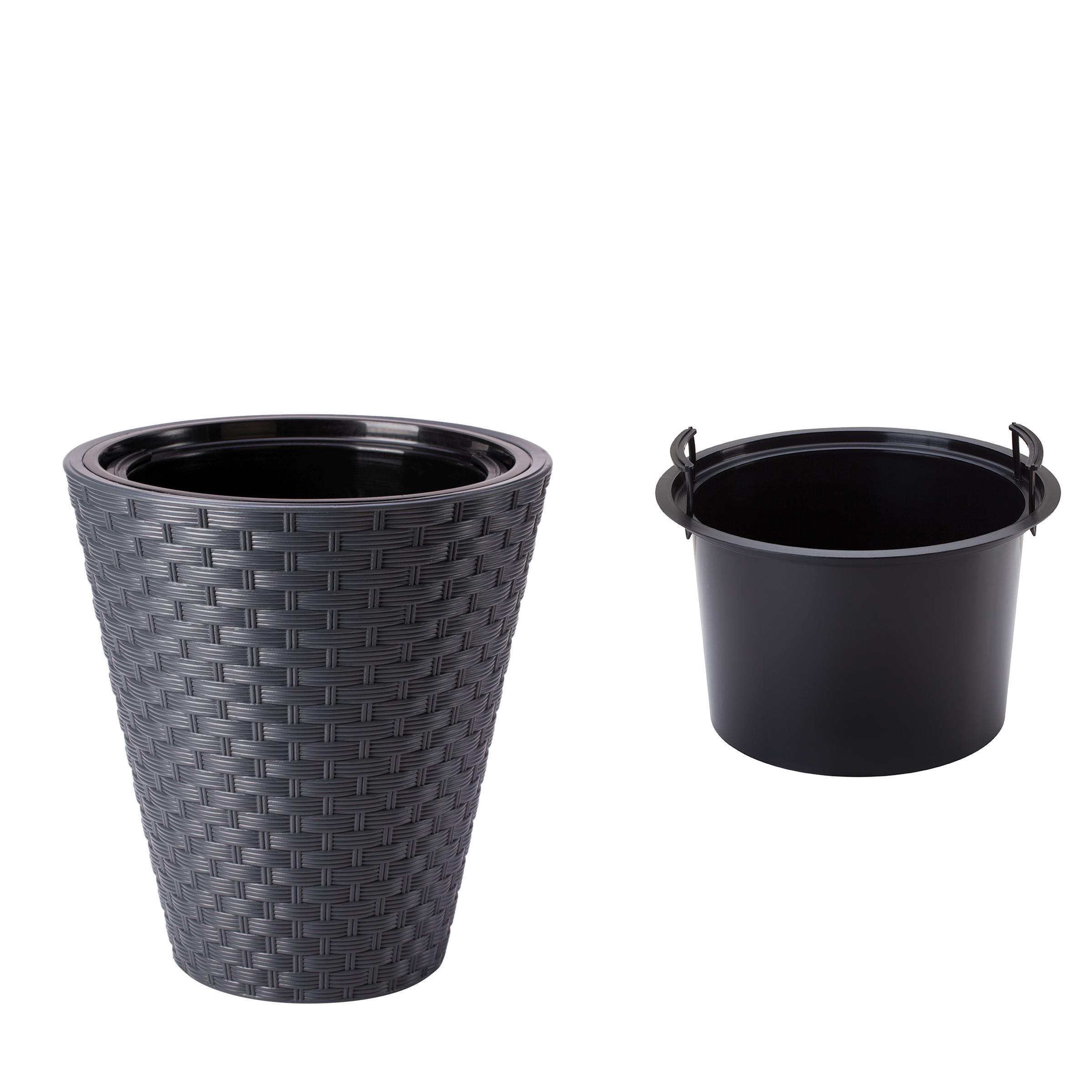 Горшок для цветов Rattana-40 Антрацит (3820-014) - фото 2 Горшок для цветов Rattana-40 Антрацит (3820-014) - фото 2