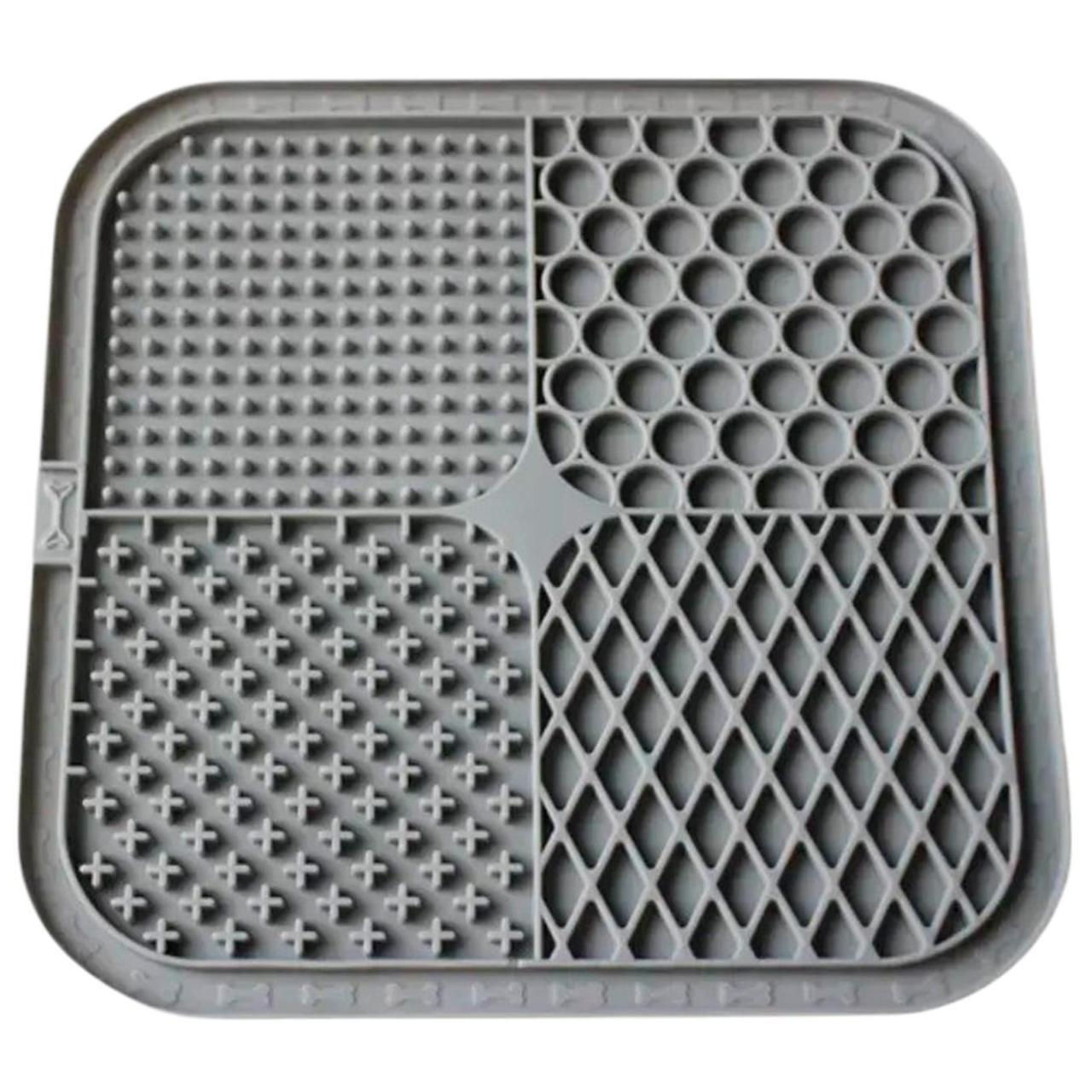 Килимок для повільного годування тварин силіконовий 20х20 см Сірий (НР051495)